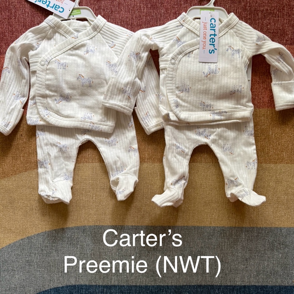 Carter's Preemie Zebra Outfit Set (bundle of 2)